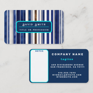 Summer Navy Blue Trendy Boat Stripes Collection Business Card