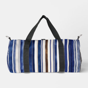 Summer Navy Blue Trendy Boat Stripes Collection Duffle Bag