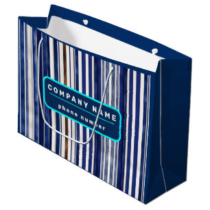 Summer Navy Blue Trendy Boat Stripes Collection Large Gift Bag