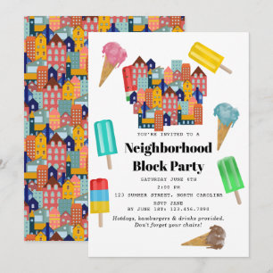 Summer Neighborhood BBQ Block Party Invitation