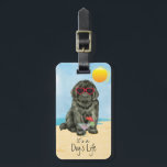 Summer Newfoundland Luggage Tag<br><div class="desc">It’s a dog’s life! Be cool and celebrate the dog days of summer with this cute Newfoundland wearing sunglasses and relaxing with a drink.</div>