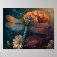 Summer Night Midnight Dragonfly Flower