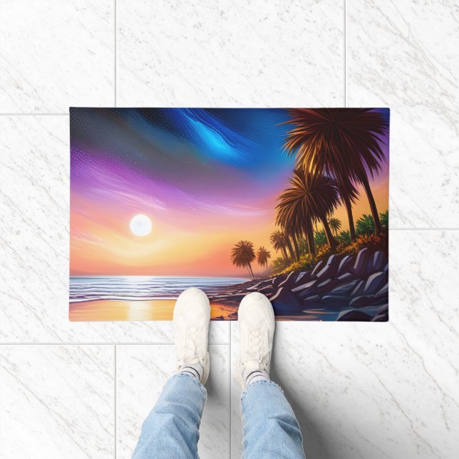 Summer Night On The Beach Doormat (Indoor)