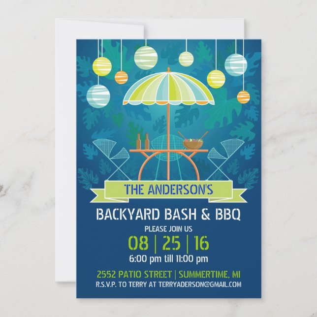 Summer Night Patio Party Invitation (Front)