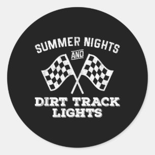 Summer Nights And Dirt Track Lights Motocross Men Classic Round Sticker