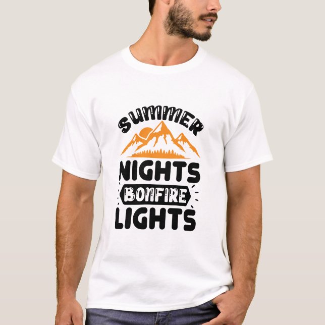 Summer nights bonfire lights  T-Shirt (Front)