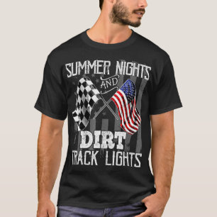 Summer Nights Dirt Track Lights Racing Motocross T-Shirt