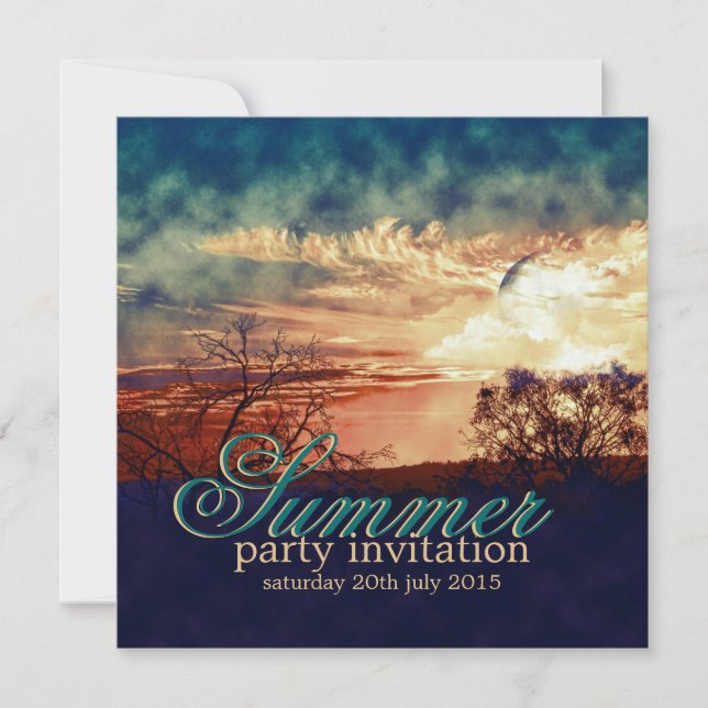 Summer Nights Outdoor Rustic Party Invitation (Front)