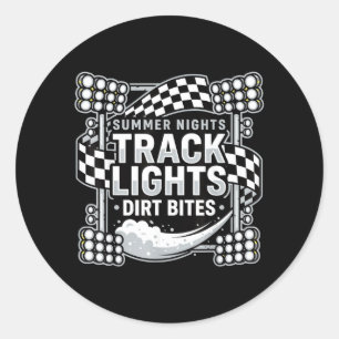 Summer Nights Track Lights Dirt Bites Dirt Track Classic Round Sticker