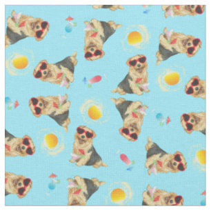 Summer Norfolk Terrier Fabric