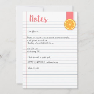 Summer Note Invitation