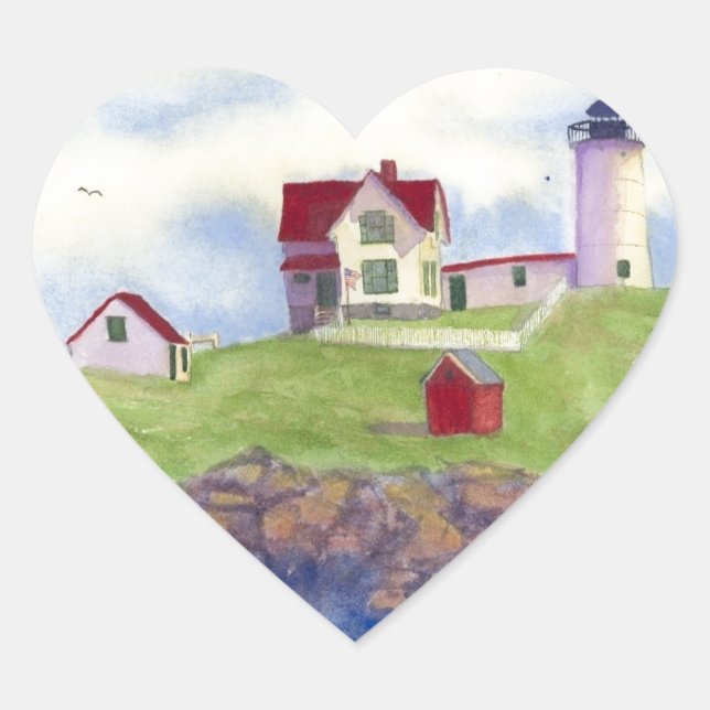 summer nubble heart sticker (Front)