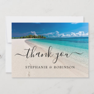 Summer Ocean Beach Wedding Thank You Card