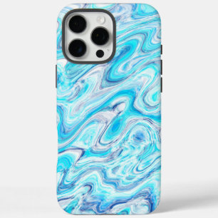 Summer Ocean Blue Colourful Abstract Marble Textur iPhone 16 Pro Max Case