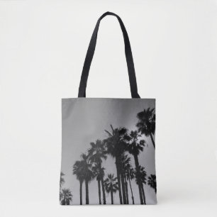 Summer Ocean Palms Black and White Photography Tote Bag