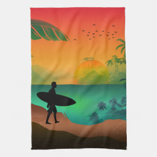 Summer ocean paradise tea towel