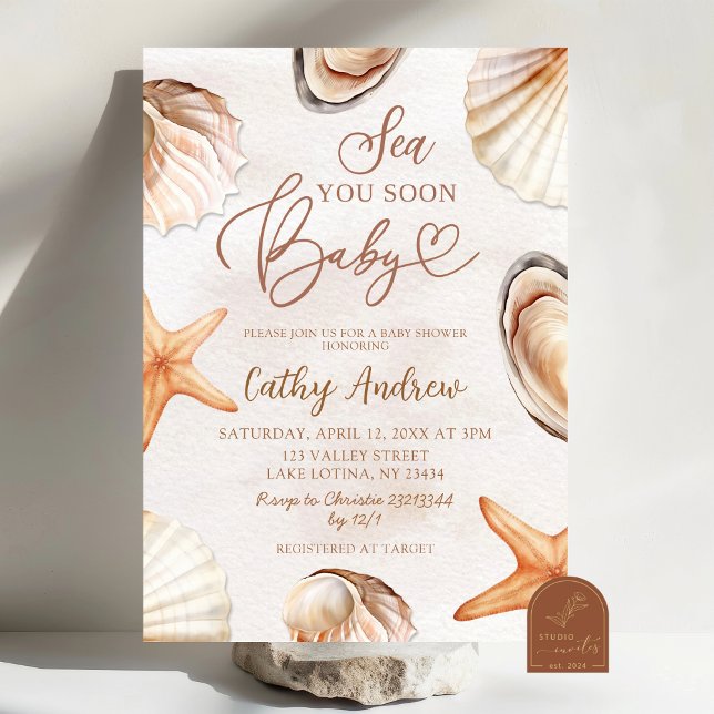 Summer Ocean Sea you Soon Baby Shower Invitation (Creator Uploaded)