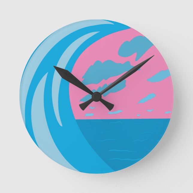 Summer Ocean Wave Clock (Front)