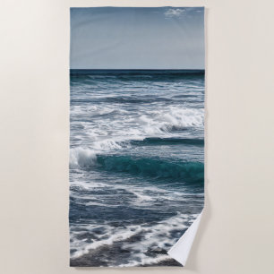 Summer Ocean Waves Beach Towel