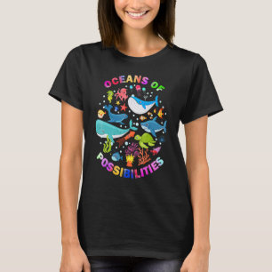 Summer Oceans Of Possibilities Sea Animal Reading  T-Shirt