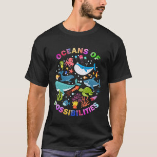 Summer Oceans Of Possibilities Sea Animal Reading  T-Shirt