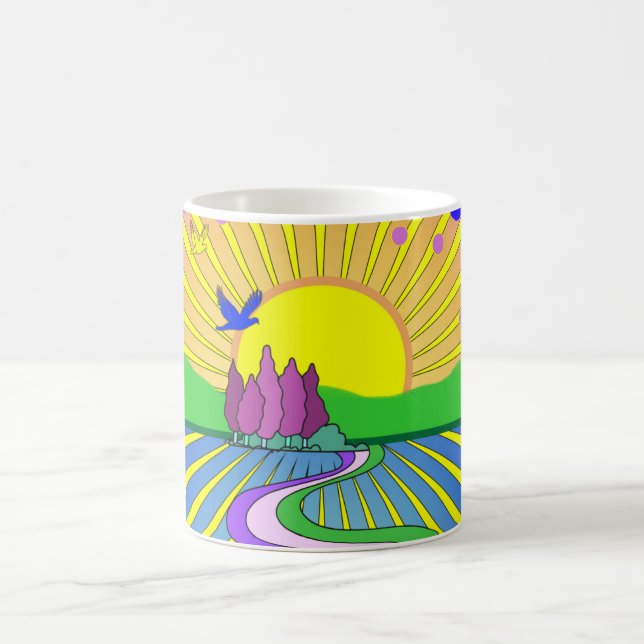 Summer of Love Groovy Psychedelic 60s 70s Coffee Mug (Center)