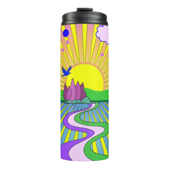 Summer of Love Groovy Psychedelic 60s 70s    Thermal Tumbler (Front)