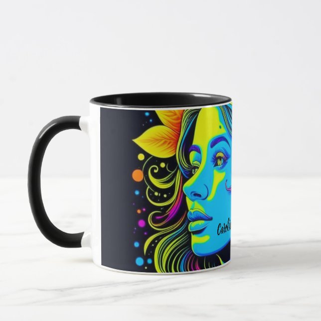Summer of Love, Hippy, Flower Power, Personalised Mug (Left)