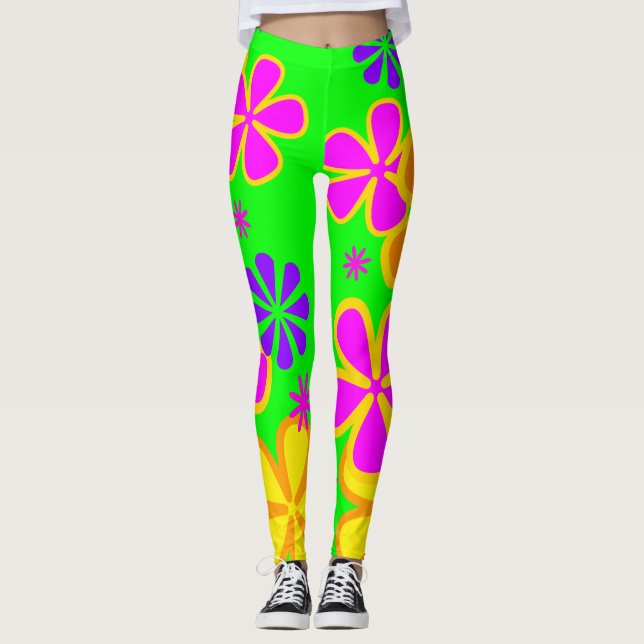 Summer of Love - Petal Power Retro Leggings (Front)