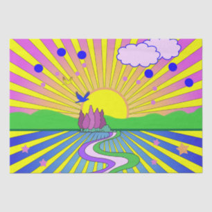 Summer of Love Psychedelic Sixties Sunburst Tissue Paper