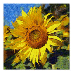 Summer Of Sunflowers Artistic Style Poster