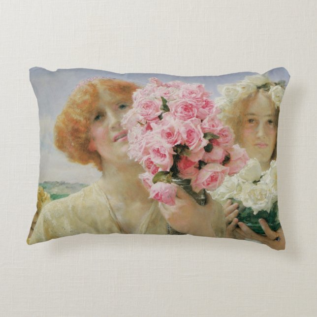 Summer Offering by Sir Lawrence Alma-Tadema Decorative Cushion (Back)