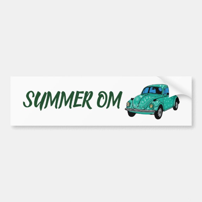 Summer OM Blue hippie Mandala car  Bumper Sticker (Front)