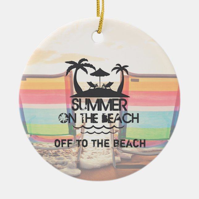 Summer on the  Beach | Personalised Ceramic Ornament (Front)
