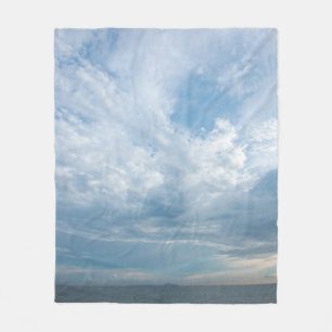 Summer on the beach with sunset sky. Copy space. M Fleece Blanket