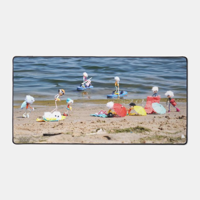 Summer on the beach with the Fubby's Desk Mat (Front)