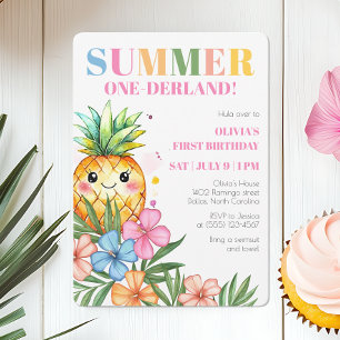 Summer Onederland Fruit Girls 1st Birthday Party Invitation