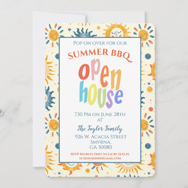 Summer Open House Sunshine Invitation (Front)