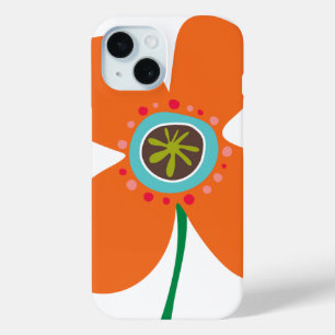 Summer Orange Daisy Pop Flower Whimsical And Cute iPhone 15 Case