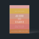 Summer Orange Yellow Stripes Modern Geometric Save The Date<br><div class="desc">Summer Orange Yellow Stripes Modern Geometric Wedding Save the Date</div>