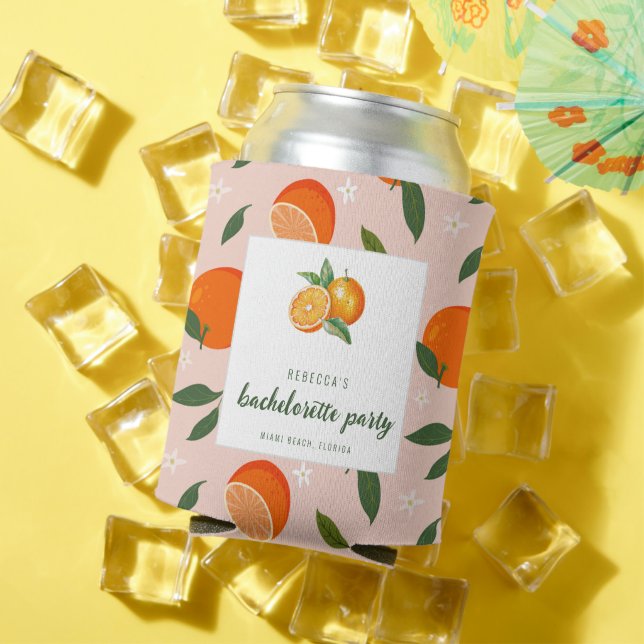 Summer Oranges Bachelorette Party Can Cooler (In Situ Summer)