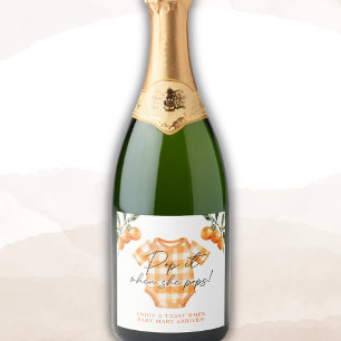 Summer Oranges Bodysuit Pop It When She Pops Sparkling Wine Label