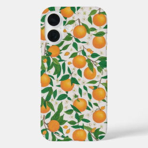 Summer Oranges Citrus Fruit Floral Pattern  iPhone 16 Case