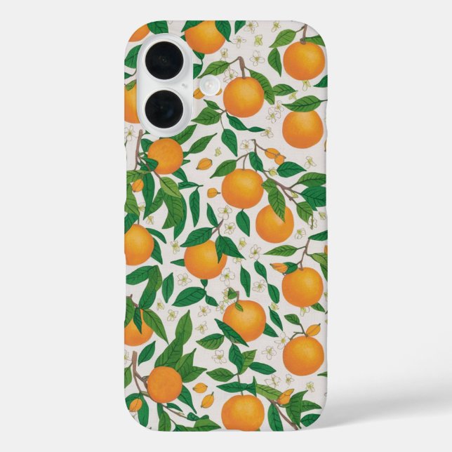 Summer Oranges Citrus Fruit Floral Pattern  Case-Mate iPhone Case (Back)