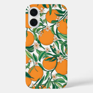 Summer Oranges Citrus Fruit Floral Pattern  iPhone 16 Case