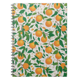 Summer Oranges Citrus Fruit Floral Pattern  Notebook