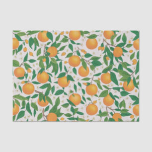 Summer Oranges Citrus Fruit Floral Pattern  Tissue Paper