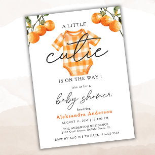 Summer Oranges Cute Bodysuit Baby Shower Invitation