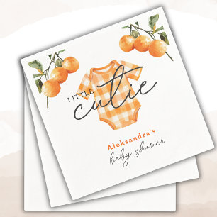 Summer Oranges Cute Bodysuit Baby Shower Napkin