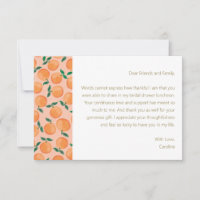 Summer Oranges Fruit Bridal Shower Custom Message